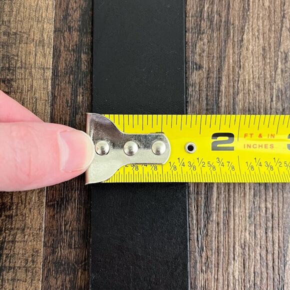 Gap Double O Ring Leather Cinch Belt Woven Leather Detail Size Large Black - Picture 14 of 15